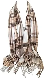 [Scarf Shack] Women's Two Sided Reversible Woollen Tartan Check Plaid Scarf Thick Winter Warm Wrap Stole Shawl Scarves, Valentine’s Gift