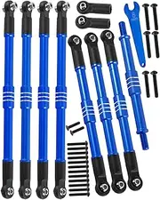RCMYou RC Toe Links Push Rod Steering Links Turnbuckle Rod Compatible Upgrades Part for 1/10 E-Revo 2.0 Summit,Aluminum Push Rod Links Hops Up,Navy Blue
