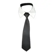 Stylish Removable False Collar with Neck Tie Front School Uniform Blouse Choker