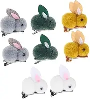 FOYTOKI 8Pcs Plush Rabbit Hair Clips for Adorable Lightweight Bunny Accessories for Parties and Gatherings Durable and Cute Design Random Colors Random Color