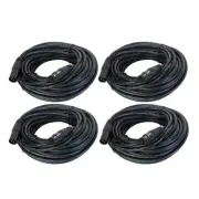 4-Pack 50ft Male 3-Pin DJ Cable Cord To Female REAN Speaker Shielded XLR Cables