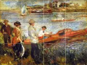 Art Renoir Oarsmen at Chatou Mural Ceramic Backsplash Bath Tile #1689