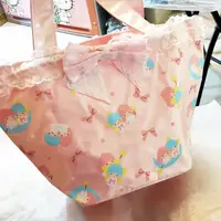 在飛比找蝦皮購物優惠-KIKILALA雙子星 粉紅蕾絲造型日本正版手提包手提袋/收