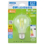 LUXTEK樂施達 6W LED燈絲燈泡(暖白光)E27 P-A19-6