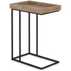 Gallagher Mango Wood and Metal 18" Rectangle Industrial C Side Table in Natural
