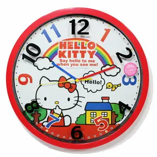 日本三麗鷗 Hello Kitty 彩虹掛鐘/時鐘《 日本限定 》★ 無聲/靜音/連續機芯 ★