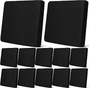 Newwiee 12 Pcs Patio Outdoor Cushion Covers Replacement Waterproof Stretch Sofa Couch Cushion Covers Washable Individual Couch Slipcovers Set Furniture Protector for Pets(20-27 Inch,Black)