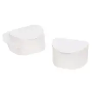 White 80 Pack Bulk Denture Case Bath Holders for Retainers Teeth Guards (Sealed)