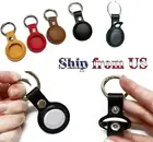 PU Leather Case Holder Loop Key Ring Carrying Cover Skin For Apple AirTag US