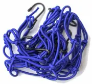 Race-Driven Motorcycle ATV Cargo Net 15 x 15 inch with 6 Hooks Mesh Web - Blue