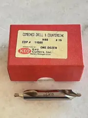 new KEO Cutters #15 HSS Plain Type 60°, Combined Drill & Countersink, EDP# 11500
