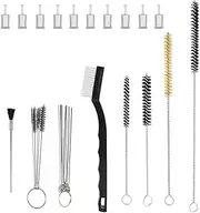 QISF Multi-Purpose 31Pcs Spray Gun Cleaning Kit, Nylon Brushe, Mini Brushes & Needles, Metal Tube Cleaning Brush + 10Pcs Spray Gun Filter for Airbrush, Nozzles, Spray Guns, Tattoo Equipment, etc.