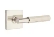 Emtek Select Privacy, Square Rosette, T-Bar Stem, Faceted Handle US15 LH