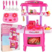 Toddler Kids Realistic Compact Kitchen Cooking Chef Role Play Set Birthday Gift