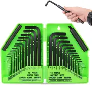 SWANLAKE 32PCS Hex Key Set, Allen Wrench Set Inch/Metric Mm(0.7Mm-10Mm) SAE(0.02