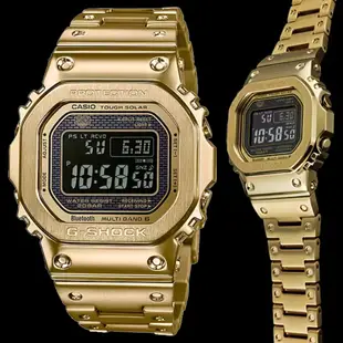 CASIO卡西歐 G-SHOCK 經典方形 全金屬 太陽能智慧藍芽電子錶 GMW-B5000GD-9 金色