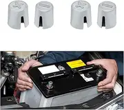 Battery Post Shims, Lead Alloy Car Battery Post Adapter for Positive or Negative Post, Automotive Battery Post Shims Anode Cathode Sleeves for Car Truck Boat (2)