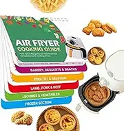 Kaiounni Air Fryer Accessories Magnetic Cheat Sheet - The Ultimate Air Fryer Cookbook and Recipe Book with Cooking Times for 5 Major Food Categories and 200+ Foods; Simplifies Frying and Recipes