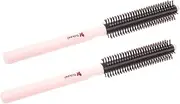 CRILSTYLEO 2pcs Curly Hair Massage Comb Hair Comb Hair Brush Dry Brush Mens Brush for Hair Hairbrush Mens Hair Curling Brush Curl Rolling Comb Professional Hair Drying Brushes Pink Plastic