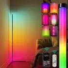 Modern Bright LED Corner Floor Lamp with Remote - Smart Bluetooth App Control...