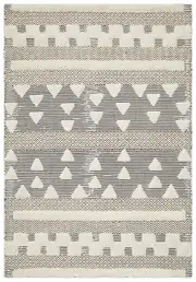 Bohemian Ivory Hand-Loomed Textured Rug