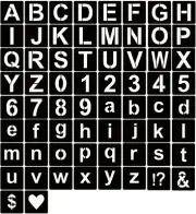 2 Inch Letter Stencils Symbol Numbers Craft Stencils, 66 Pcs Reusable Plastic Al