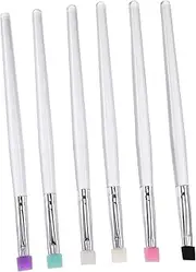 OHPHCALL Eye Makeup Brush Set 6-piece Kit Silicone Lash Curler Flat Applicator Shadow Brush for Smooth Application