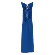 [Christopher Esber] Christopher Esber Cut-out Ring-detail Maxi Dress 6 UK BLUE
