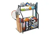 Ball Storage Rack Garage Sports Equipment Toy Organiser Utility Basketball Holder Display Stand Hooks for Home Gym Gear