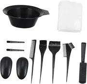 PACKOVE 11Pcs Hair Dyeing Kit Professional Hair Tinting Bowls Comb Ear Covers for Home Use Safe Easy Application for Neat Coloring Experience