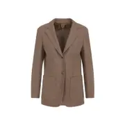 [Max Mara] Max Mara-Cacha Dark Brown Alpaca Caraffa Tailored Jacket-Donna 38 IT