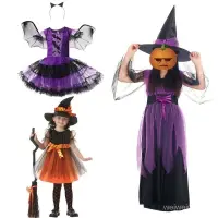 在飛比找蝦皮商城精選優惠-萬聖節兒童兒童服裝演出服女童女巫披風cosplay服裝公主
