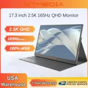 17.3" Portable Monitor 165Hz Type USB C Screen 2560x1440 Monitor For Game Xbox