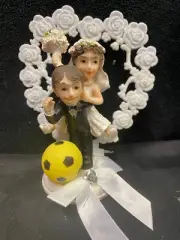 Soccer Players Sport Football Funny Wedding Cake Topper Ball Outdoor Groom top