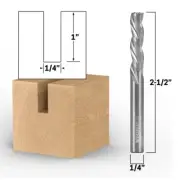 1/4" Diameter 3 Flute Downcut Endmill CNC Router Bit 1/4" Shank Yonico 32321-SC