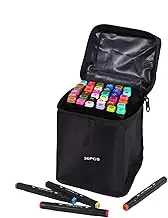 Drawing Art Markers Set, 24/36/48/80 Colors DualTip Markers Colouring Pens Set With Carrying Case, Fine And Brush Tip Markers Pen