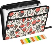 Folder with Pockets 13 Pockets A4 Letter Size with Zipper Closure for Business Balloon Red Black para guardar documentos