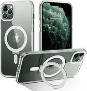 GUAGUA Magnetic Slim Case for iPhone 11 Pro Max Compatible with MagSafe, Magnetic Kickstand iPhone 11 Pro Max Case Anti-Yellowing Crystal Clear Cover Phone Cases for iPhone 11 Pro Max 6.5 Inch, Clear