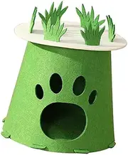 Perfk Hamster House Cave Breathable Felt Cartoon Habitat Decor Small Animal Hideout for Squirrel Guinea Pig Chinchilla Sugar Glider