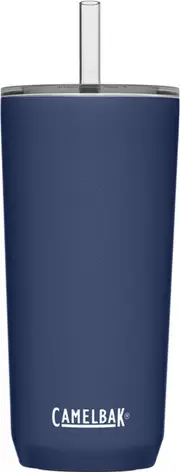 Straw Stainless Steel Vacuum Insulated Tumbler (Navy) - 600mL