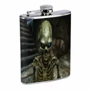 Skeleton Theme D1 Flask 8oz Stainless Steel Hip Drinking Whiskey