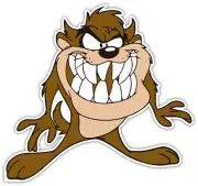 TASMANIAN DEVIL TAZ Devil SMILE 3M STICKER TRUCK VEHICLE CARTOON LOONEY TUNES