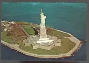 Vintage Postcard, Statue of Liberty Monument, Aerial View, New York City, unused