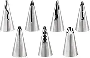 SPHTOEO A Set of 7pcs Stainless Steel Russian Ruffle Skirt Icing Piping Tips Nozzles Pastry Cake Cupcake Decorating Baking Tool