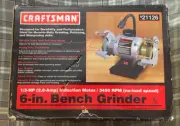Craftsman #21126 1/3 HP 6-in. Bench Grinder 2.8 Amps 3450 RPM (Factory Sealed)