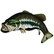 LARGE MOUTH BASS PATCH embroidered iron-on FISHING FISH largemouth NOVELTY GIFT