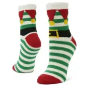 Crew Socks Size 5-10 Airplus Aloe Infused Double Layer Cozy Warm Elf Women's New