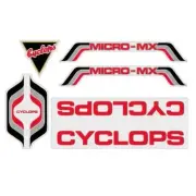 Cyclops - Micro MX 16" Red Black BMX - decal set - old school bmx