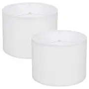 2Set Drum Lamp Shades for Table Lamps, 13"x13"x10" Linen Lampshade, White 2