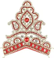Aditri Creation Designer God Goddess Mukut Set for Ganesh G/Laddu Gopal/Devi Maa/Radha Krishna Haar Sringar Set Deities jewellary Set for New year All God Idol Statue (Size:- 4, Color :- White & red)